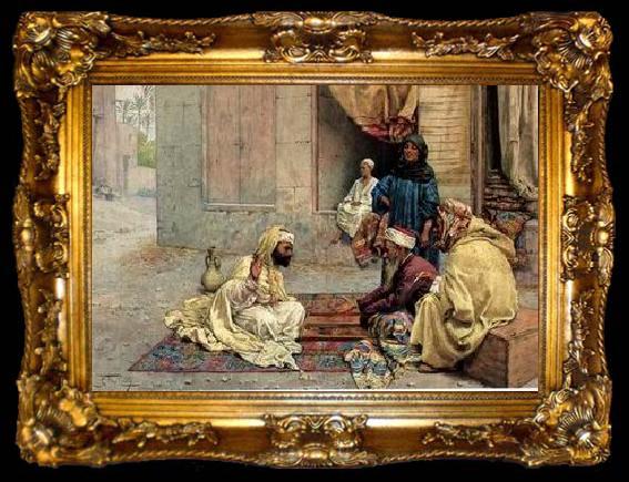 framed  unknow artist Arab or Arabic people and life. Orientalism oil paintings 17, ta009-2